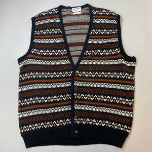 MOORES Sweater Vest Men Large Vintage Fair Isle Wool Grandpa Goblin Nerd Canada